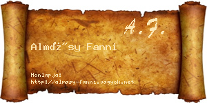 Almásy Fanni névjegykártya