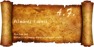 Almásy Fanni névjegykártya