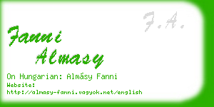fanni almasy business card
