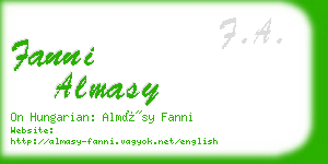 fanni almasy business card